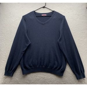 Vineyard Vines V-Neck Sweater Mens XL‎ X-Large Navy Blue Knit Preppy Lightweight